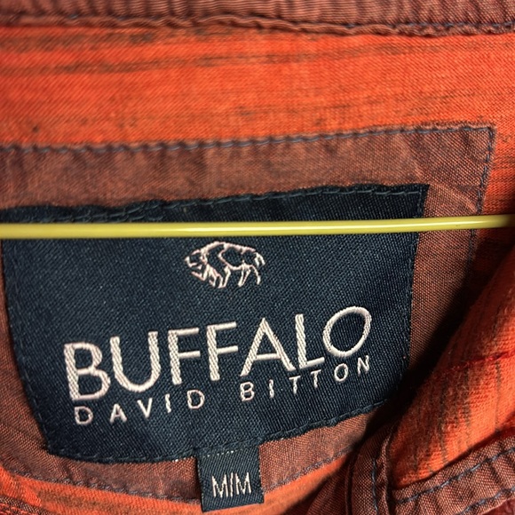 Buffalo David Bitton Men’s Long Sleeve Hooded T-Shirt Orange Size Medium - Picture 2 of 8